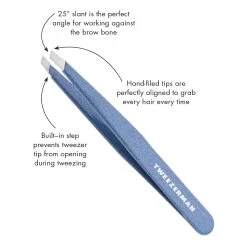 Tweezerman - Slant Tweezer Granite Sky -The French Pharmacy 1230 GSRSlantTweezerGraniteSkyInfographic