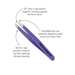 Tweezerman - Mini Slant Tweezer Booming Lilac -The French Pharmacy 1248 LLRMiniSlantBloomingLilacinfographic