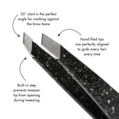 Tweezerman - Slant Tweezer Dusted Onyx -The French Pharmacy 1256 BDRSlantTweezerDustedOnyxInfographic