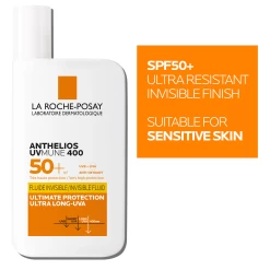 La Roche Posay - Anthelios UVMUNE 400 Invisible Fluid SPF50+ 50ml -The French Pharmacy ANTHELIOS UVMUNE 400 INVISIBLE FLUID SPF50 50MLPRODUCT DESCRIPTION