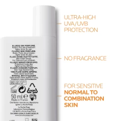 La Roche Posay - Anthelios UVMUNE 400 Invisible Fluid SPF50+ 50ml -The French Pharmacy ANTHELIOS UVMUNE 400 INVISIBLE FLUID SPF50 50MLZOOMED BACK