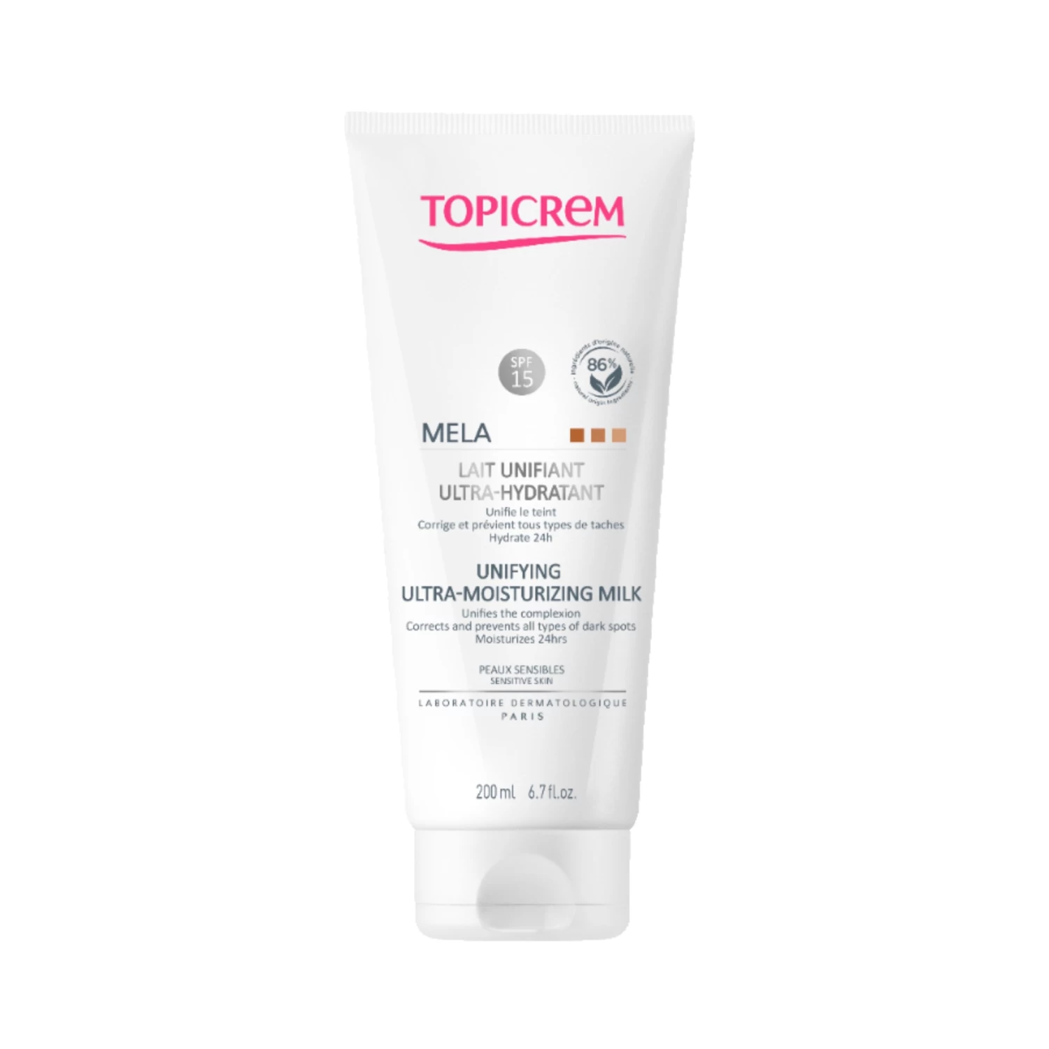 Topicrem - Mela Unifying Ultra Moisturizing Milk 200ml 1 Topicrem - Mela Unifying Ultra Moisturizing Milk 200ml