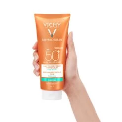 Vichy - Capital Soleil Invisible Milk SPF50+ 300ml 11 Vichy - Capital Soleil Invisible Milk SPF50+ 300ml -The French Pharmacy Vichy Sunscreen Capital Soleil Fresh Protective Milk SPF 52 000 3337871322694 InHand2