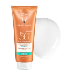 Vichy - Capital Soleil Invisible Milk SPF50+ 300ml 8 Vichy - Capital Soleil Invisible Milk SPF50+ 300ml -The French Pharmacy Vichy Sunscreen Capital Soleil Fresh Protective Milk SPF 53 000 3337871322694 PackshotWithTexture
