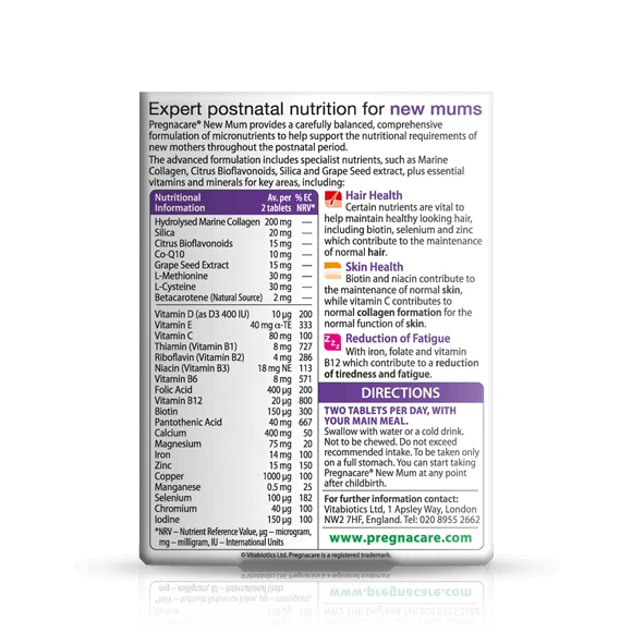 Vitabiotics - Pregnacare New Mum 56 Tablets 2 Vitabiotics - Pregnacare New Mum 56 Tablets - Image 2