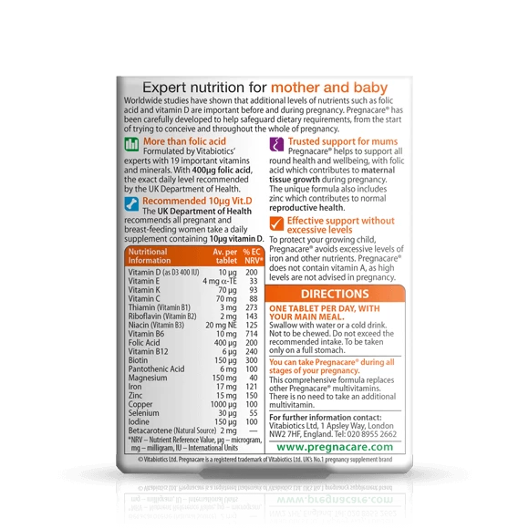 Vitabiotics - Pregnacare Original 90 Tablets 2 Vitabiotics - Pregnacare Original 90 Tablets - Image 2